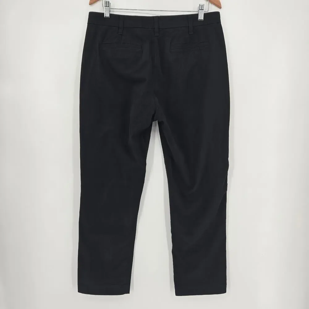 J.Crew Factory High-Rise Girlfriend Chino Size 10 Black Stretch Cotton Pants